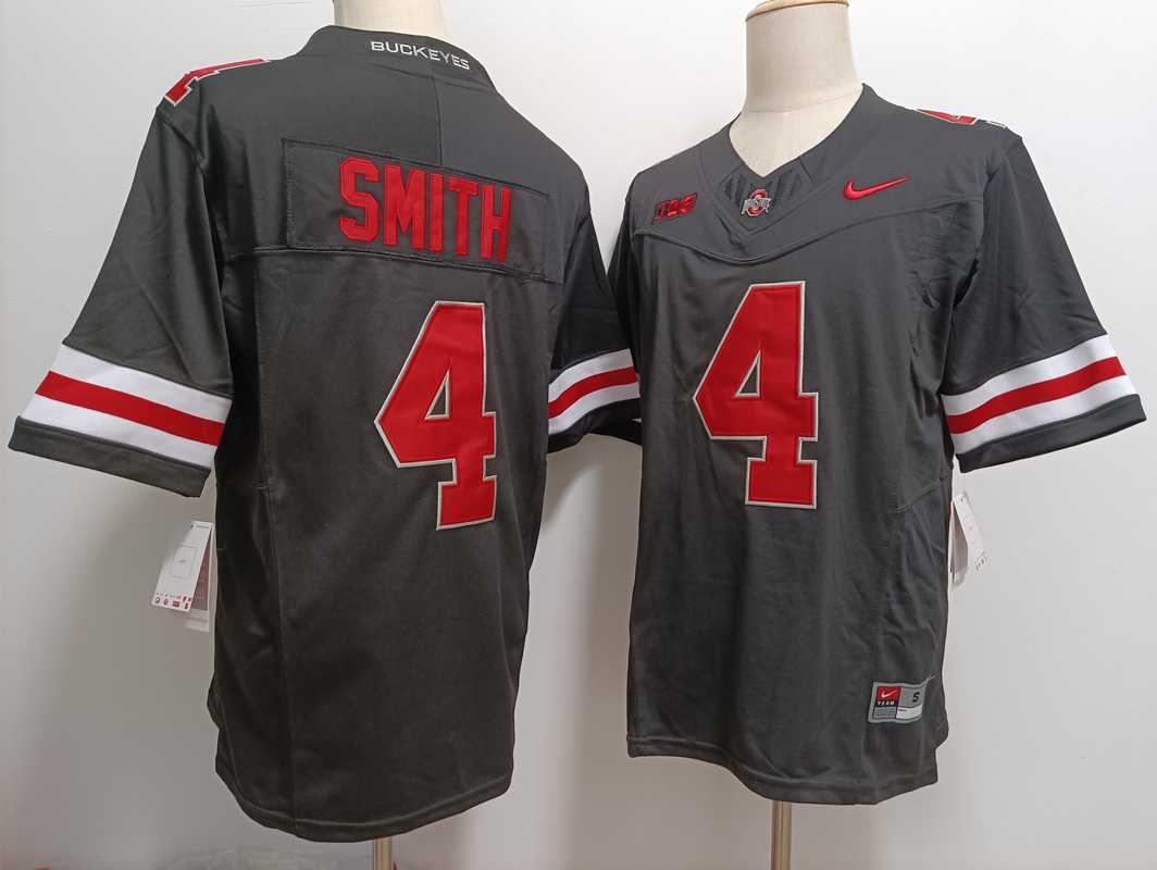Men%27s Ohio State Buckeyes #4 Jeremiah Smith Black FUSE College Stitched Jersey